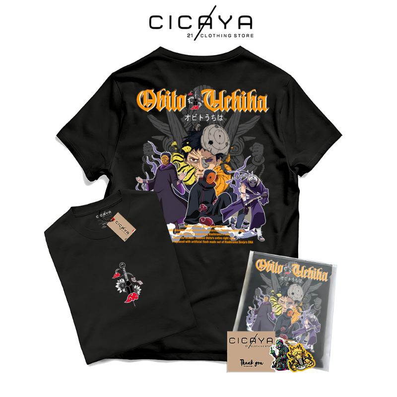 Kaos Katun Anime Obito Uchiha Terbaru - Distro T-shirt Dewasa