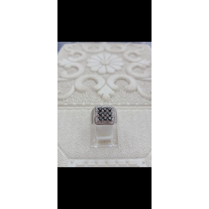 cincin berlian hitam mata 9 tabur berlian eropa