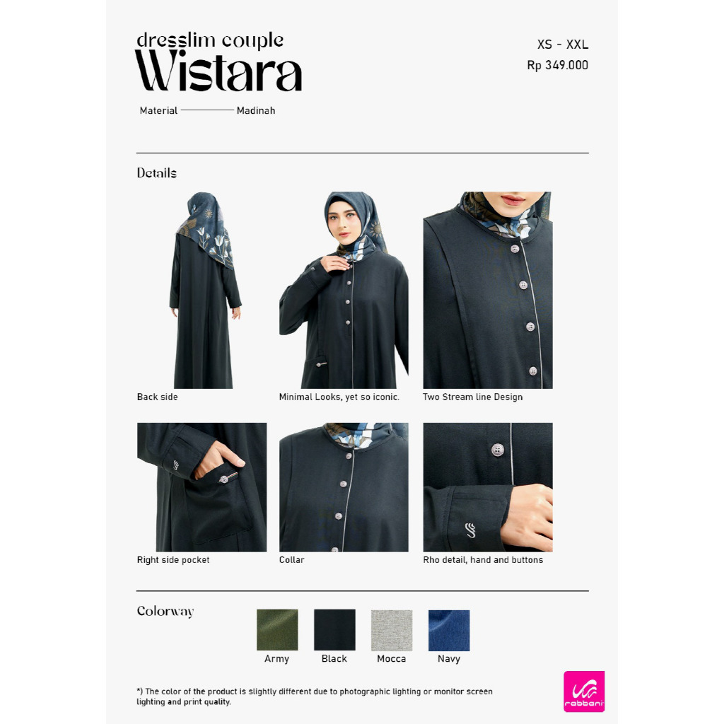 RABBANI_ DRESSLIM RABBANI COUPLE WISTARA / DRESSLIM WISTARA / GAMIS RABBANI COUPLE WISTARA