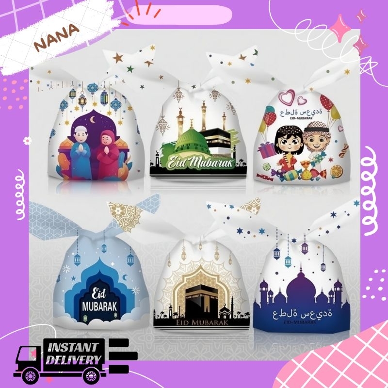 

5pcs PLASTIK BUNNY EID MUBARAK | KEMASAN HADIAH IDULFITRI LEBARAN LUCU UNYU