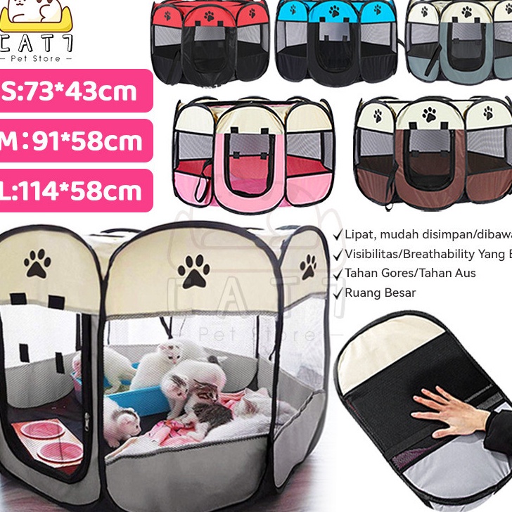Kandang Kucing Besar Tenda Kucing Kandang Lipat Portable Rumah Kucing Kecil Tenda Pagar Kandang Lipa