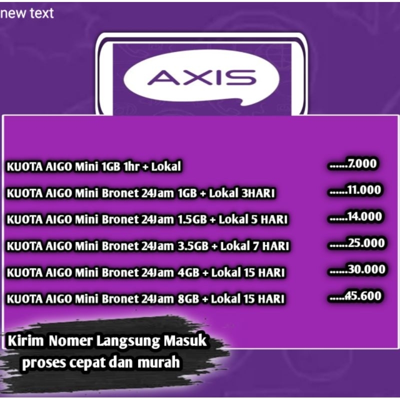 KUOTA AIGO MINI AXIS TERMURAH