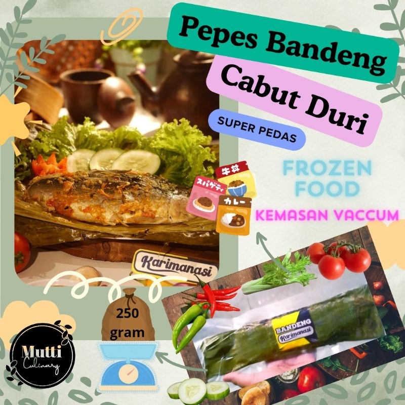 

Pepes Ikan Bandeng Cabut Duri Presto Karimanasi Bumbu rempah sambal superpedas Kemas Vakum