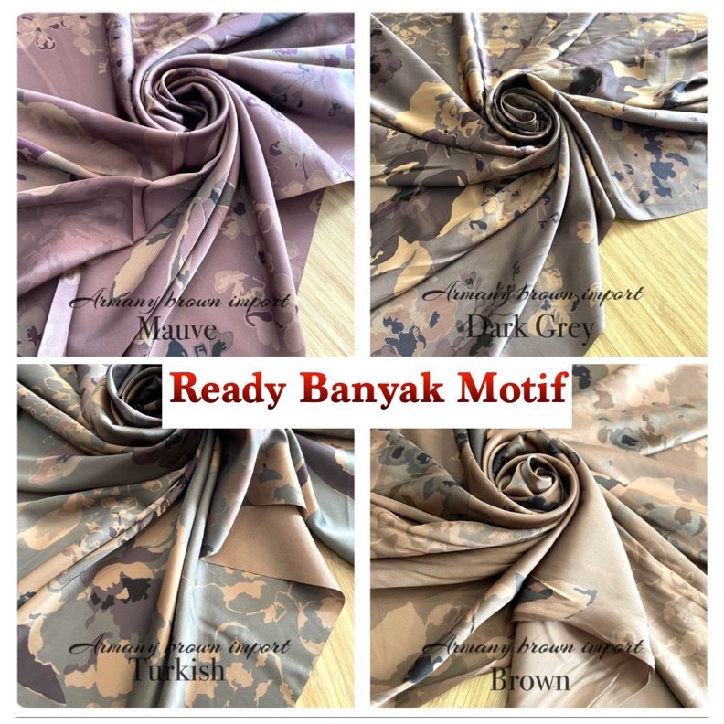 ART K84L Bahan Kain Armani Silk Ecoprint brown Premium mewah  armany silk abstrak  kain silk meteran
