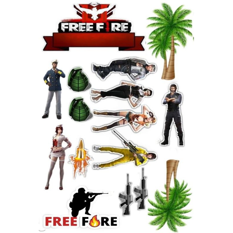 Topper Cake Karakter/Topper Dekorasi Kue ULTAH/Topper Custom/Topper Free Fire