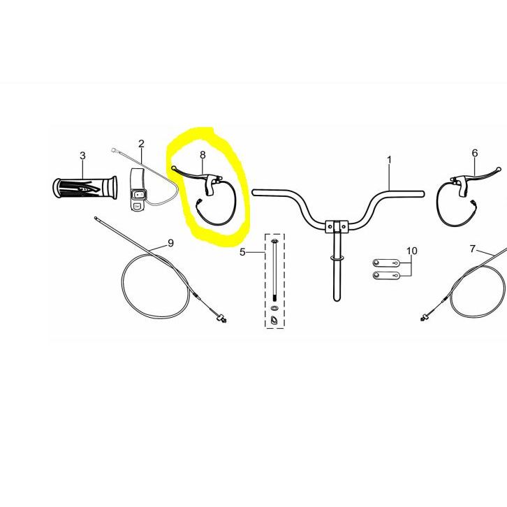 Rem Tangan Kiri Belakang Sepeda Listrik Viar Caraka / Rr Brake Lever Caraka