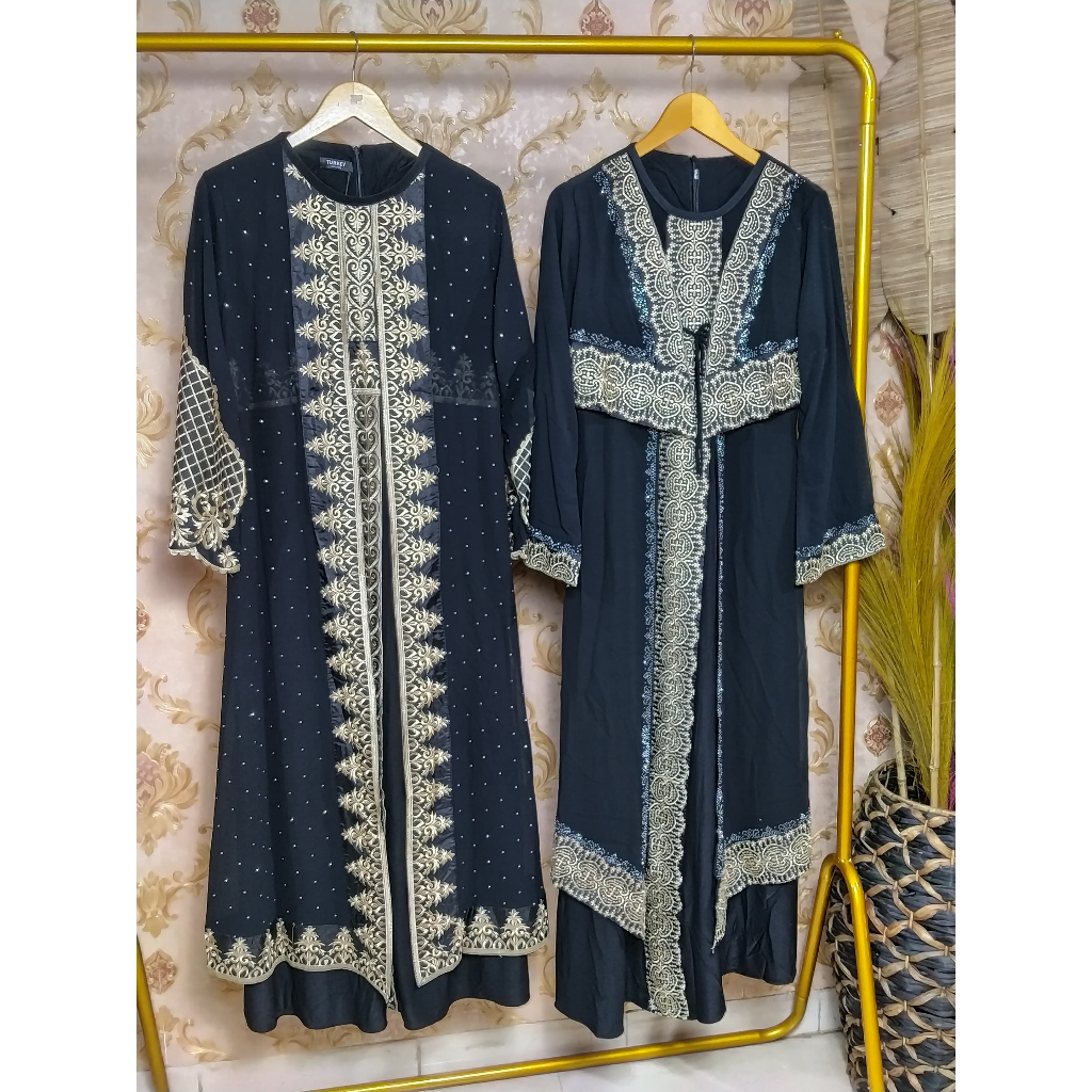 Abaya Hitam Turkey Terbaru Gamis Wanita Dewasa Mewah Dan Elegan
