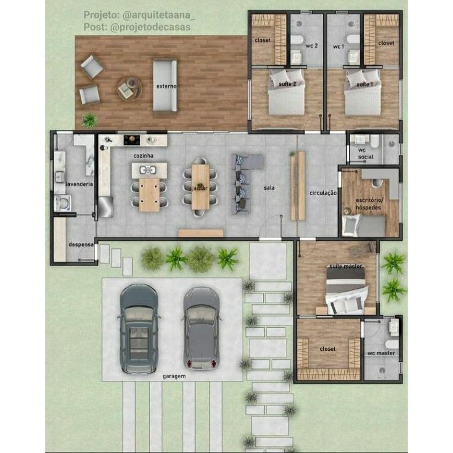 Desain denah rumah 1 lantai dengan konsep modern minimalis free revisi