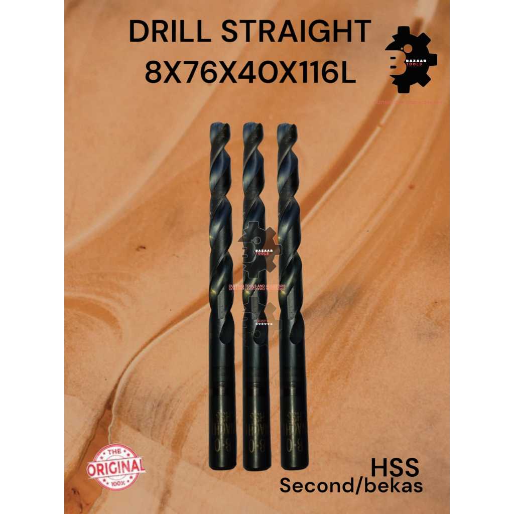 DRILL STRAIGHT 8X76X40X116L Second Hand / Bekas - Drill Straight Diameter mm - Pisau Bor - drill Lis