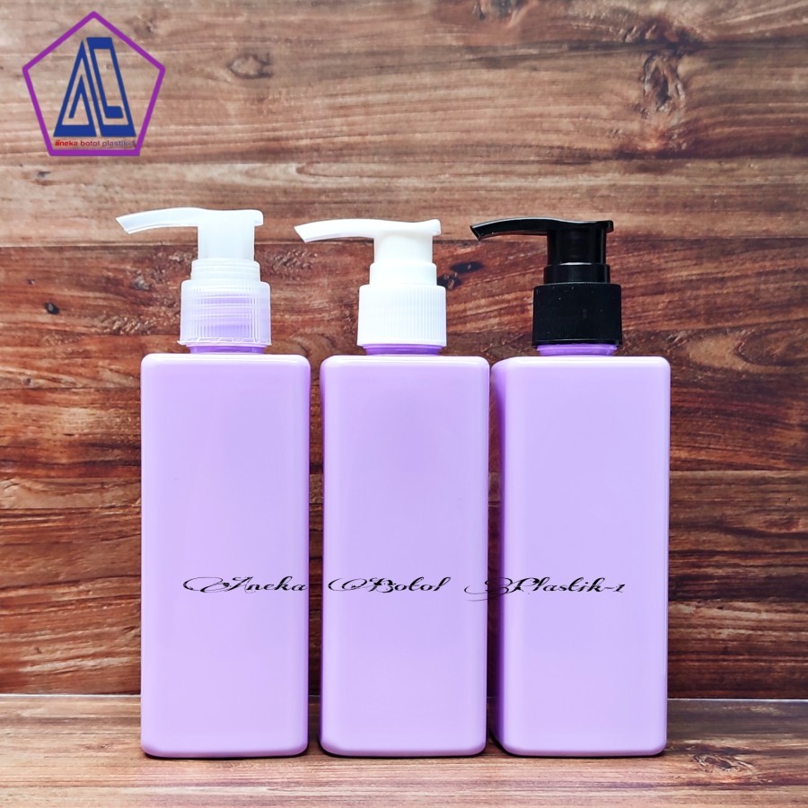 Botol Pump 250ml / Botol Sabun Cair / Botol 250 Ml Kotak Pet Ungu Pump Lotion