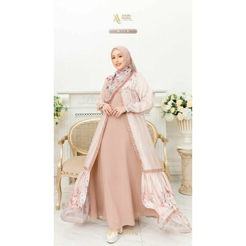 ELEGANT DRESS SET SCRAF ADELIA PASHA SERIES INAYALESY ( Premium )