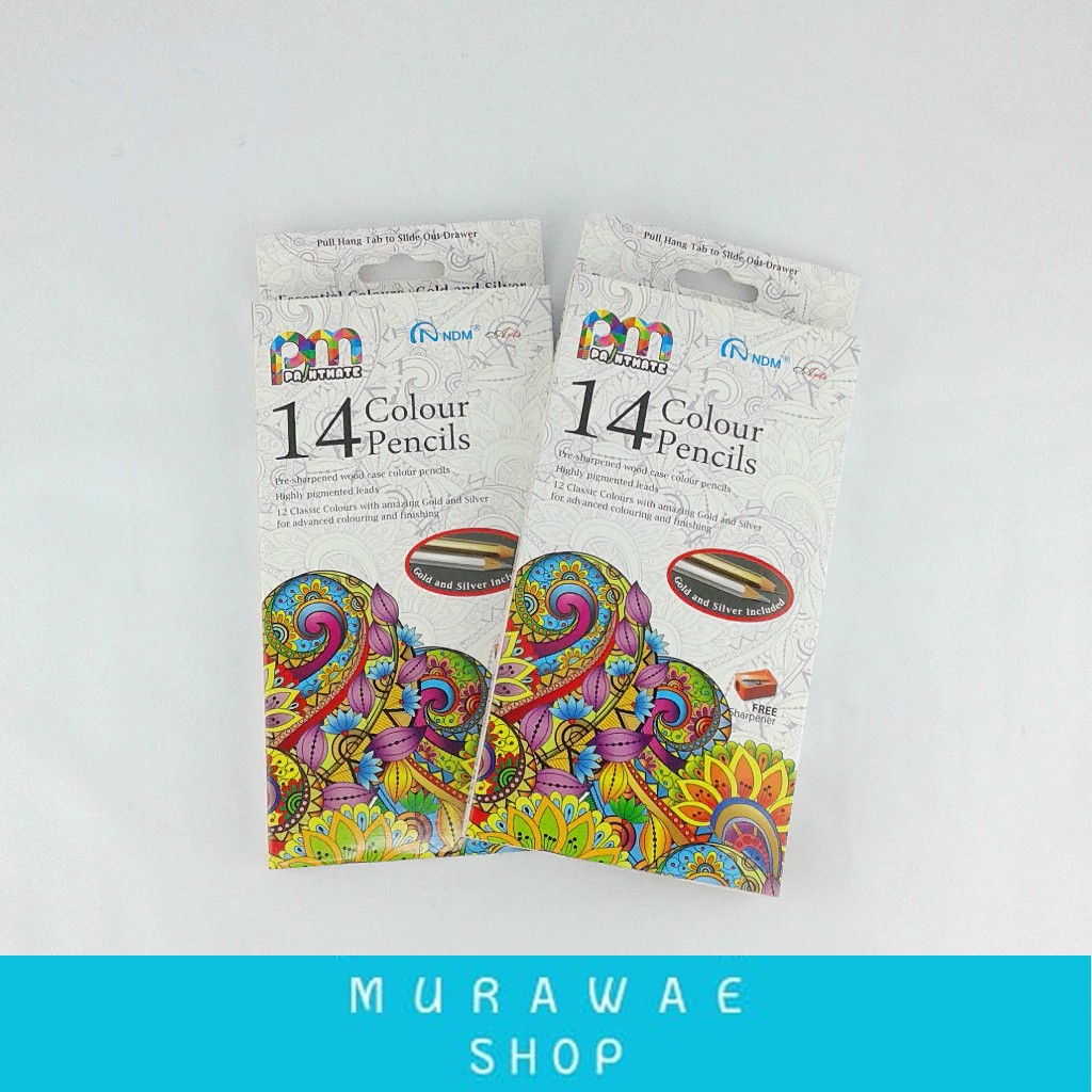 

Pensil Warna 1Set Lengkap/Pensil warna panjang 12 warna + 2 (warna gold dan silver)/NDM Color Pencil 14Colors bonus serutan metal/Pensil warna anak lengkap/Pensil warna lengkap serutan metal/Pensul warna anak sekolah