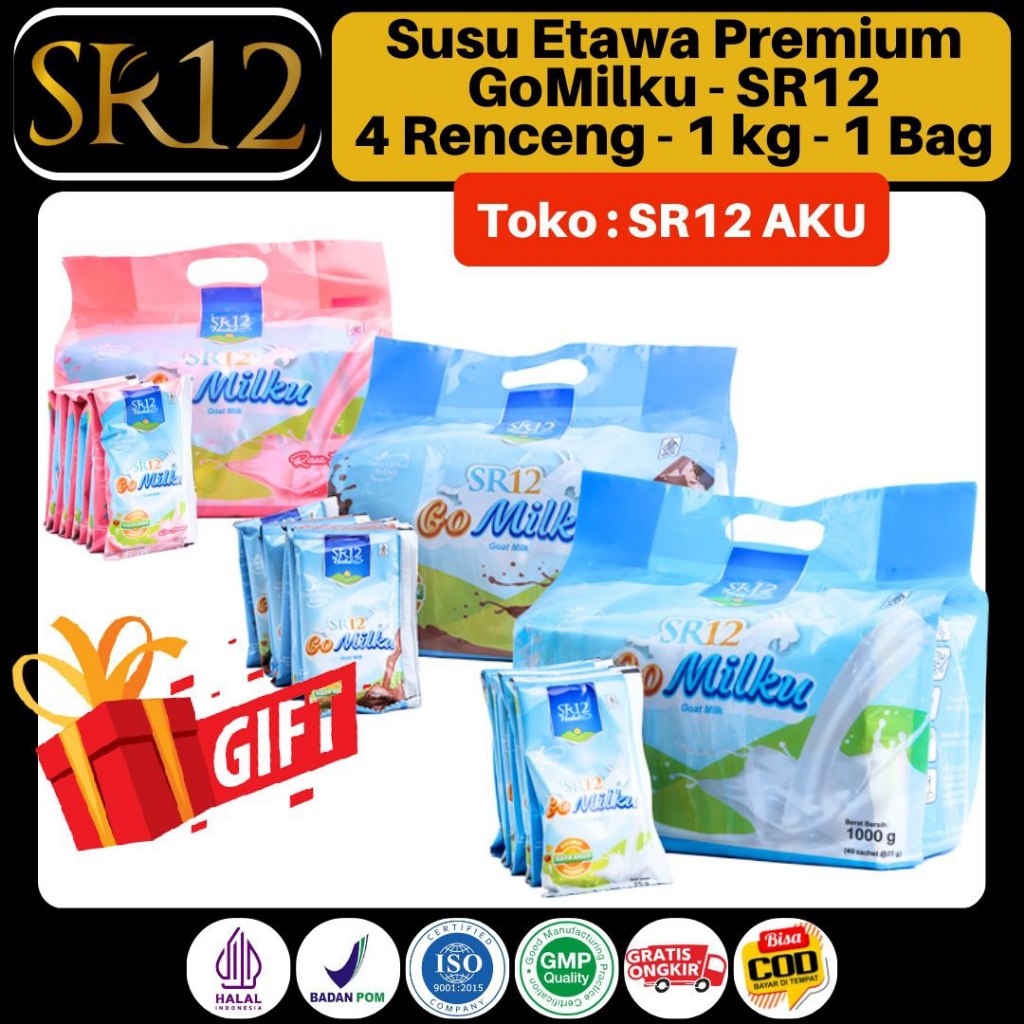 

SR12 GOMILKU BAG SACHET 1KG SUSU KAMBING ETAWA PREMIUM KANDUNGAN DAUN KELOR MADU EKSTRAK IKAN GABUS DISTRIBUTOR SR12 HERBAL SKINCARE HALAL BPOM READY