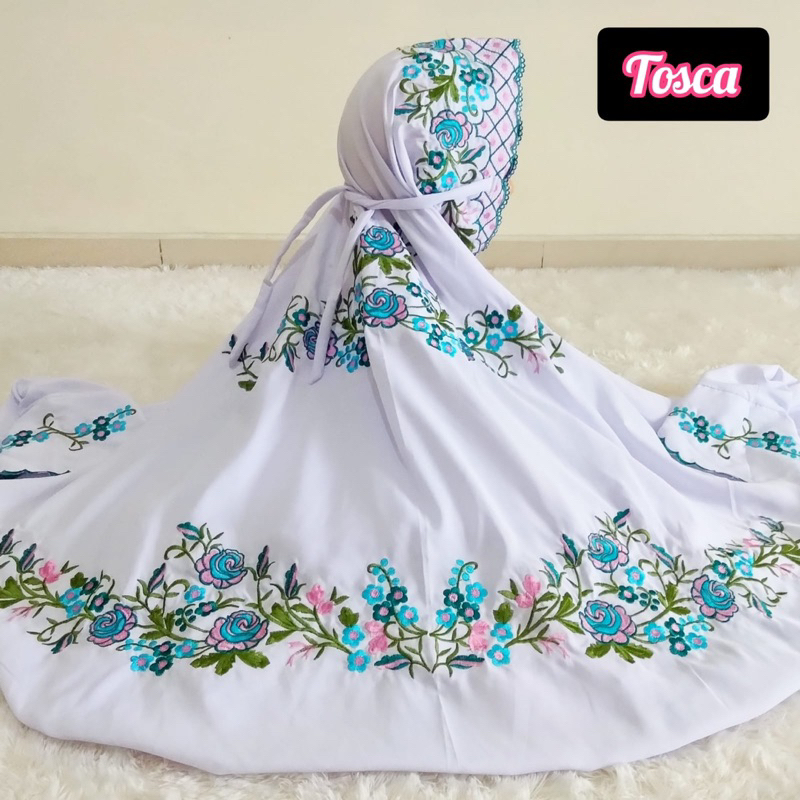 MUKENA TERUSAN DEWASA BORDIR BUNGA MAWAR