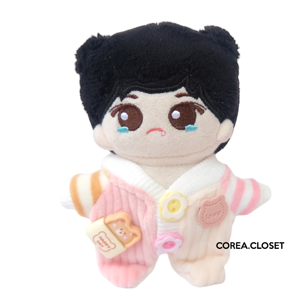 READY STOCK 10cm denimalz skzoo mini doll clothes -  Baby jumpsuit clothes - pink version boneka sev