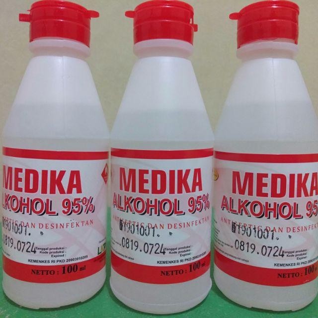 Alkohol MEDIKA 95% 100ml- Antiseptik disenfektan Alkohol Medika 95% 100ml