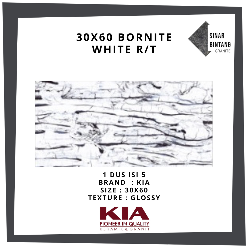 Keramik Dinding | Keramik Cutting 30X60 Bornite White KIA