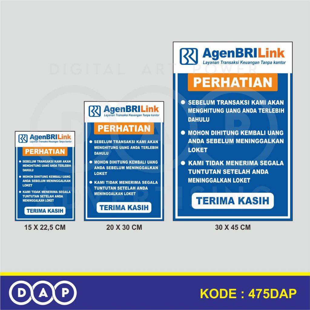 

475 - STIKER AGEN BRILINK - VINYL - TERBAIK