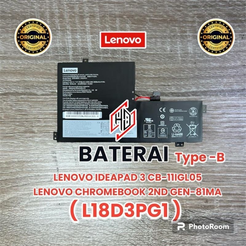 BATERAI LENOVO 100E 500E CHROMEBOOK GEN 1/GEN 2 ( L18D3PG1,L17M3PB0)