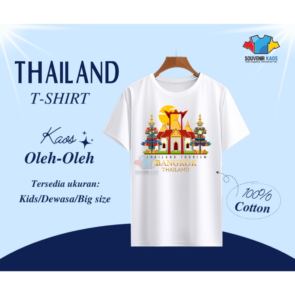 KAOS SOUVENIR THAILAND, KAOS OLEH - OLEH KHAS THAILAND BANYAK PILIHAN GAMBAR