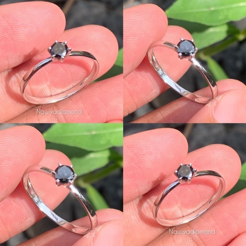 Cincin Mata 1 Berlian Hitam 0,20crt Asli ORIGINAL 100% Gratis Sertifikat Lab Memo