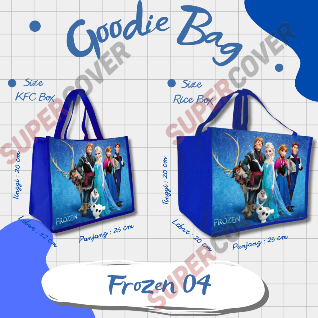 

Goodie Bag Gambar Kartun Frozen 04 Warna Biru Tua Untuk Acara Ulang Tahun, Aqiqah, Sunatan Dan Lain lain.