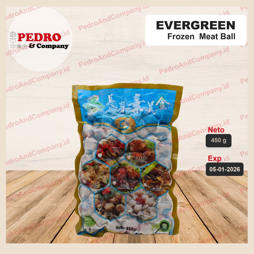 

FROZEN EVERGREEN MEAT BALL bakso sapi vegetarian 450 gram vegan baso