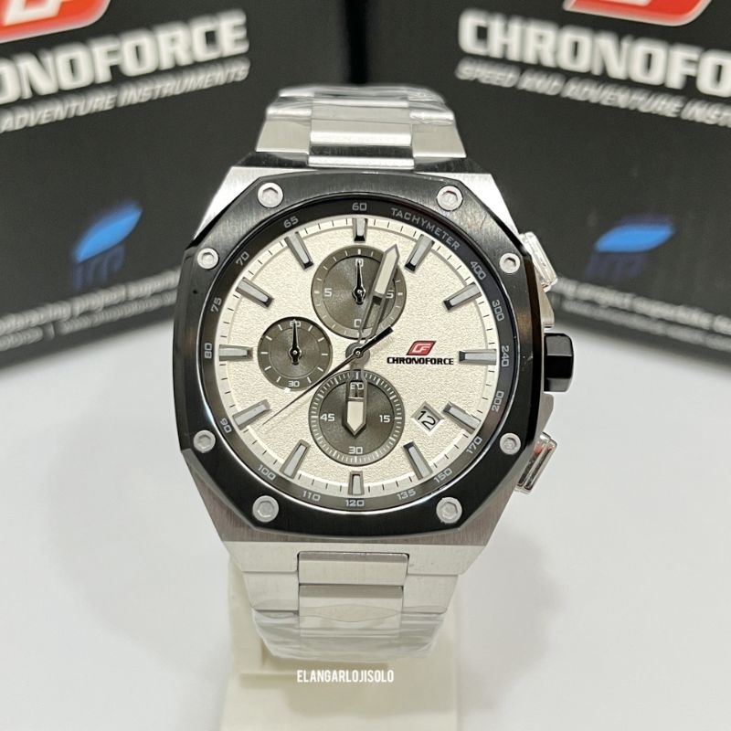 JAM TANGAN PRIA CHRONOFORCE CF 5346G SILVER WHITE ORIGINAL