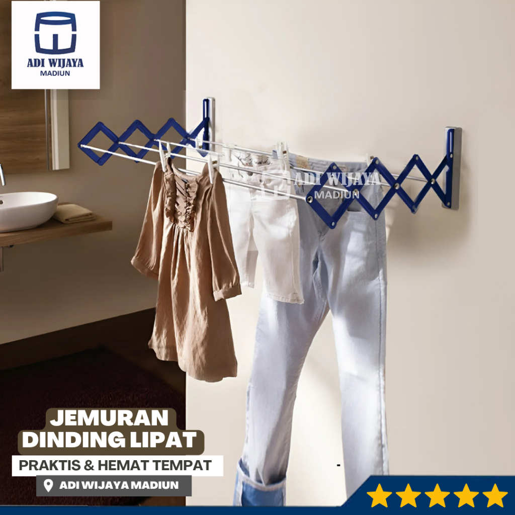 Jemuran Dinding Lipat Aluminium | Jemuran Lipat | Jemuran Portable | Jemuran Aluminium