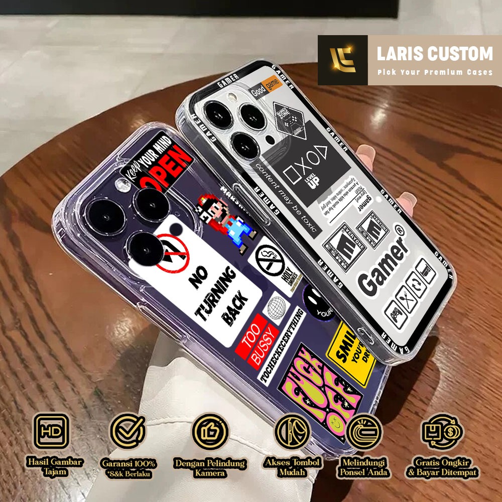 Case Oppo Reno 7 4G 6 PRO 5G F7 F9 F11 F11 Pro A1K 8 4G A76  Laris Custom [ GAME ] Casing Bening Hp 