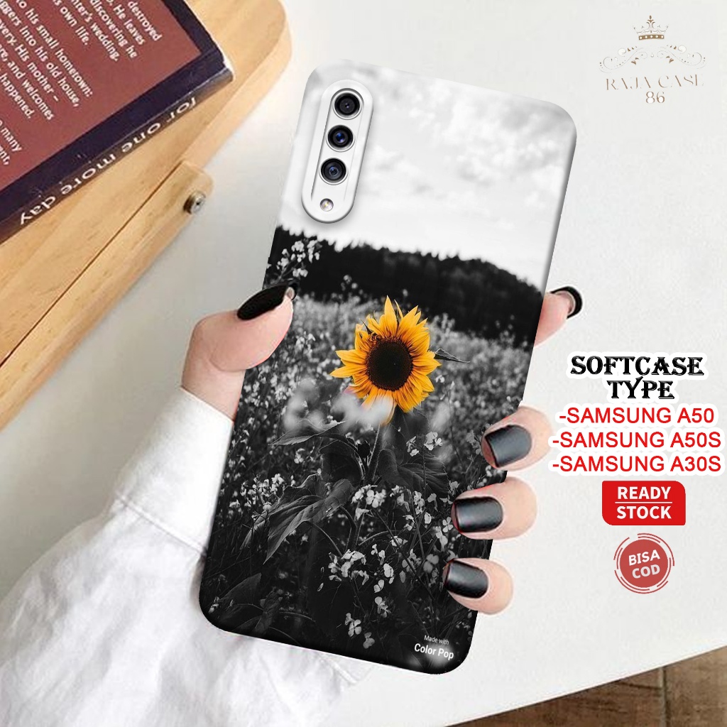 Case Samsung A50 / A50s / A30s - Rajacase - Casing Hp Samsung A50 A50s A30s - Motif case BUNGA - Pel