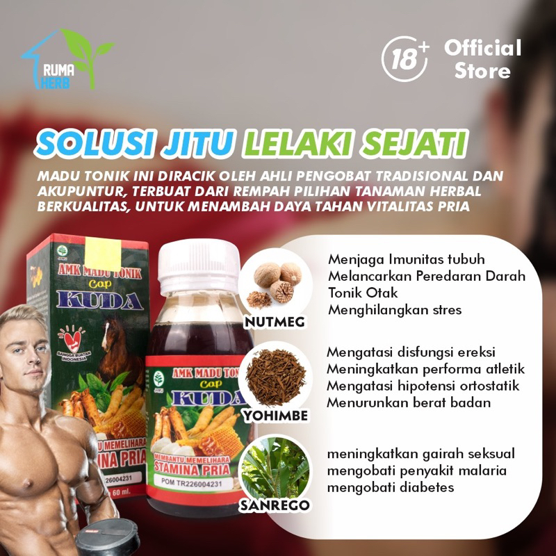 MADU SUPER TONIK CAP KUDA ASLI 100% ORI HERBAL TAHAN LAMA MADU SUPER TONIK TAHAN LAMA