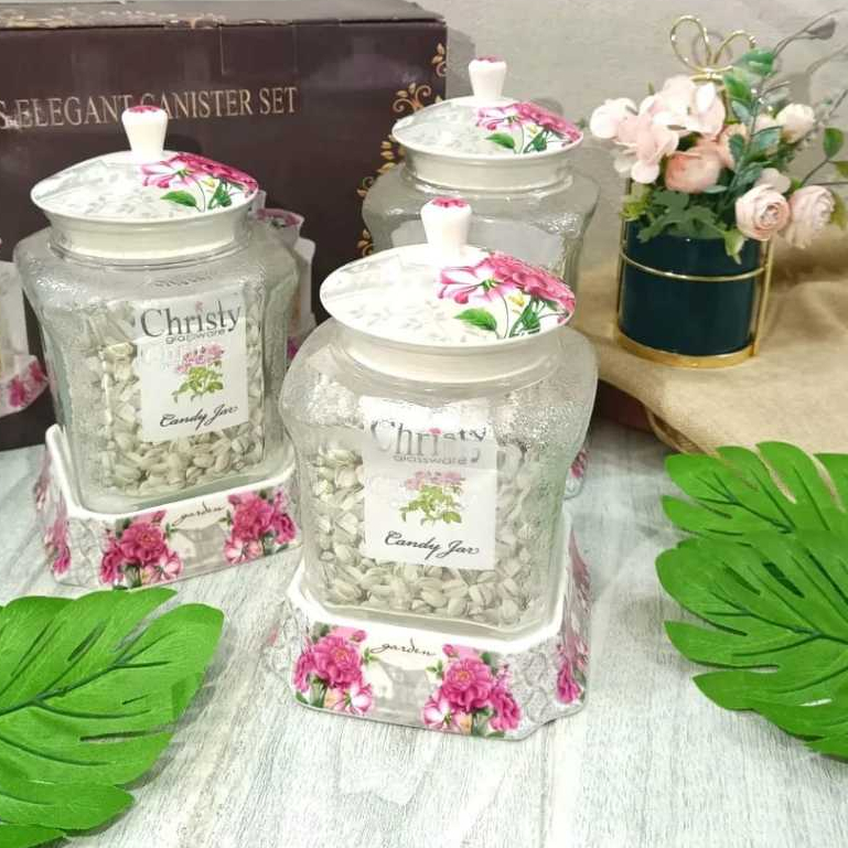 Toples Kue Lebaran Keramik Set Bunga Christy CH-T188N