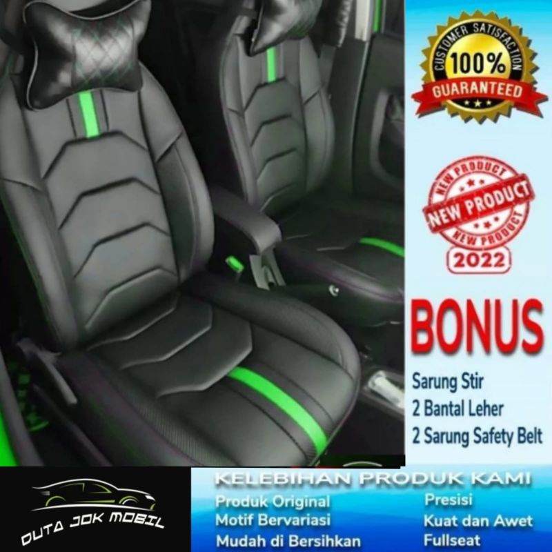 SARUNG JOK MOBIL CALYA SIGRA bahan chrokee 100%ori film set 3 baris