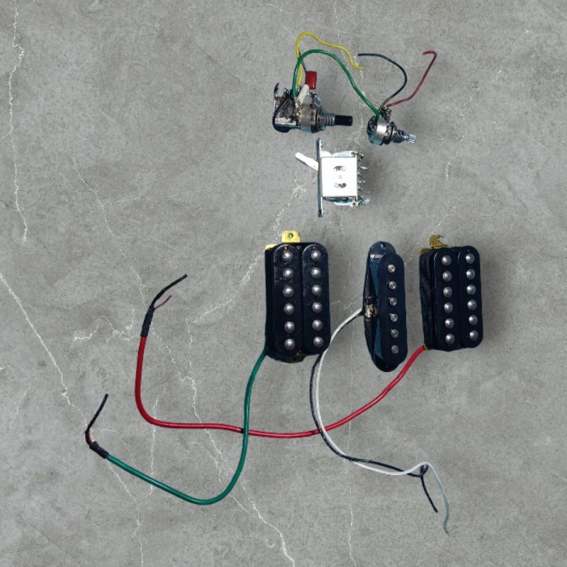 Pickup dan Wiring Set Copotan Gitar Listrik Cort X 6 X-6 X6 Original