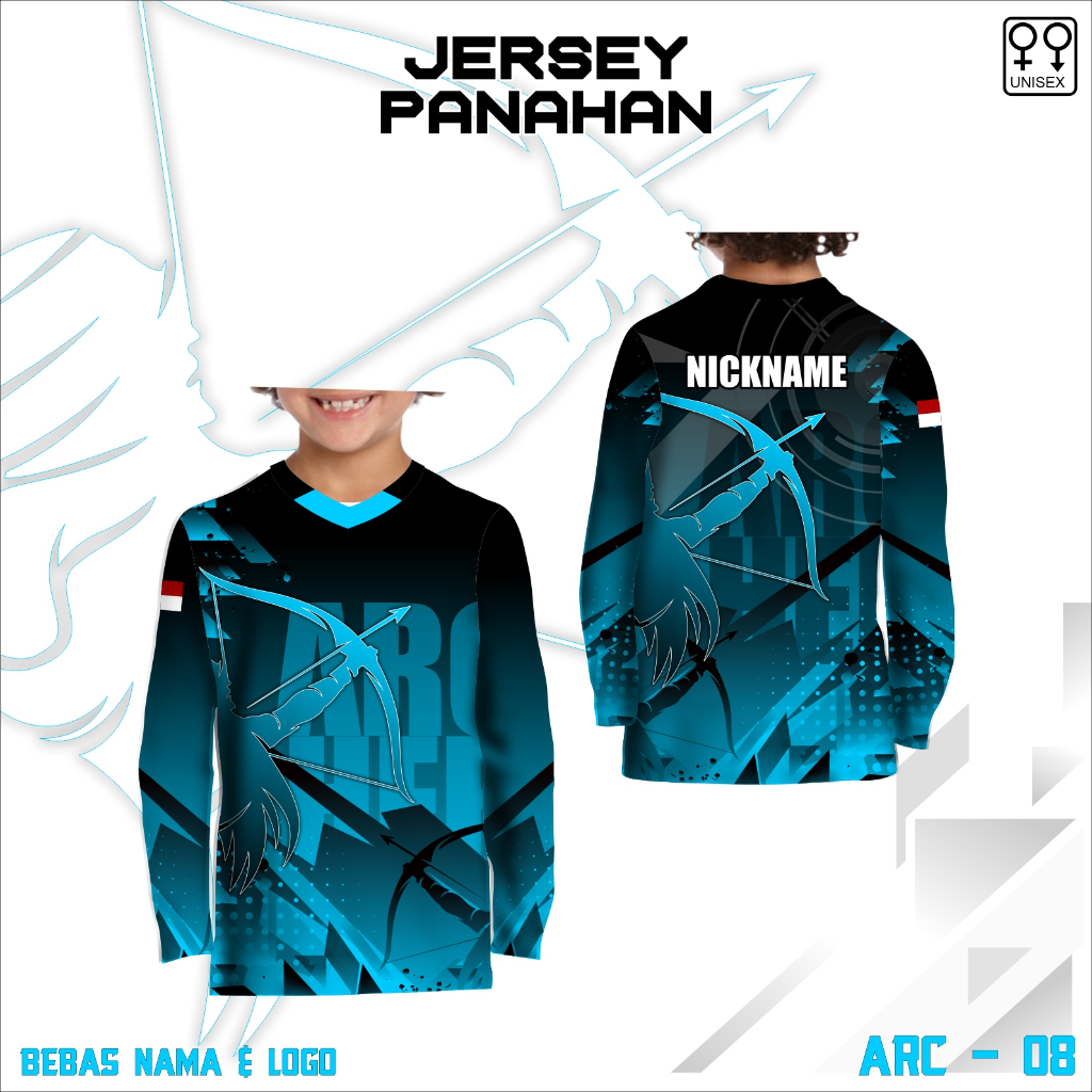 jersey panahan anak baju archery kaos panah free nama logo