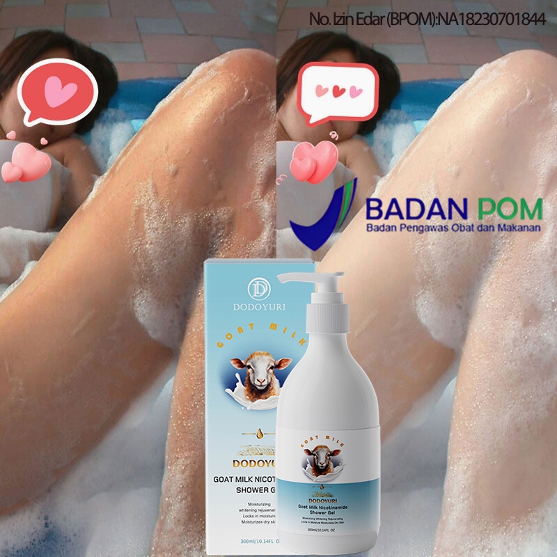[BPOM] DODOYURI susu pemutih badan permanen bpom shower gel Sabun Pemutih Badan 300ML sabun pemutih 