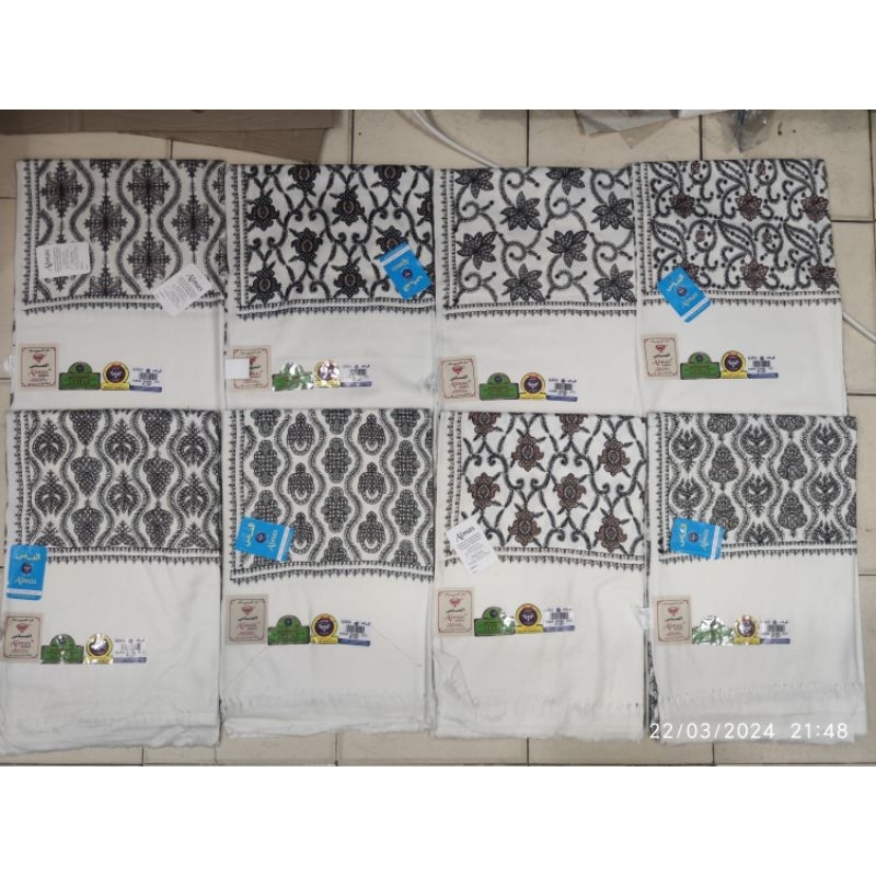 SURBAN KASHMIRI KASMIRI INDIA 204cm x 102cm Almas Shawl Bordir Rajut original