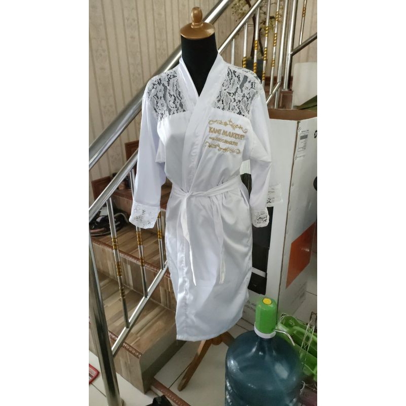 Gaun kimono bridal shower / gaun kimono bridesmaid wedding bordir bridesmaid dan polos