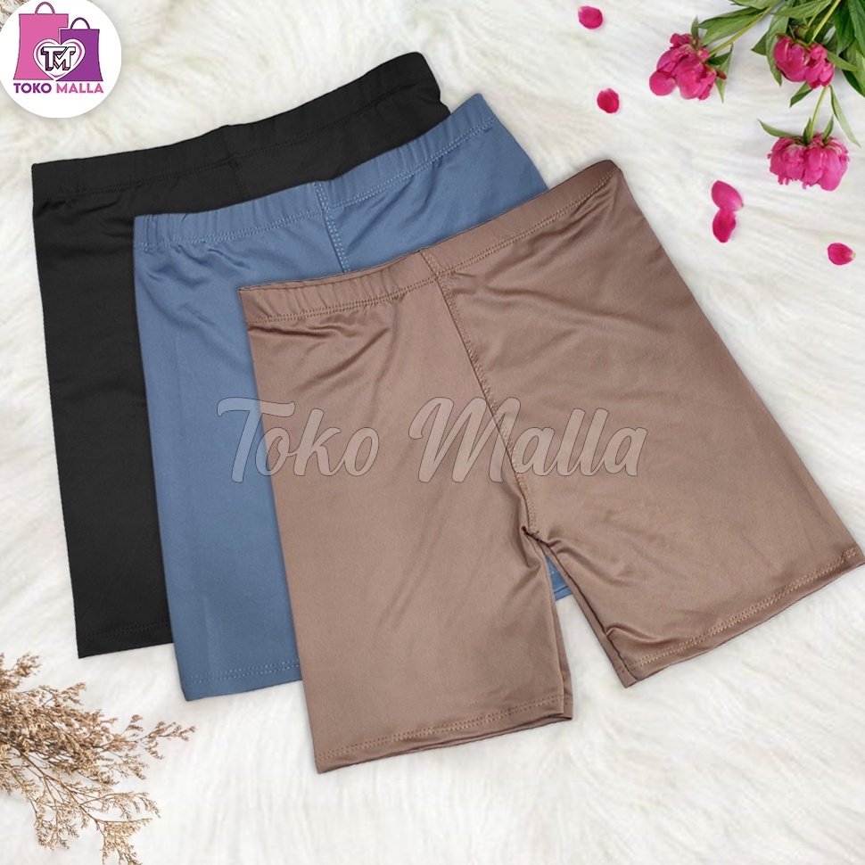 Diskon sekarang Celana Dalaman Ketat Sport Stretch Short Pants Legging Wanita Polos Pendek Lejing Pe