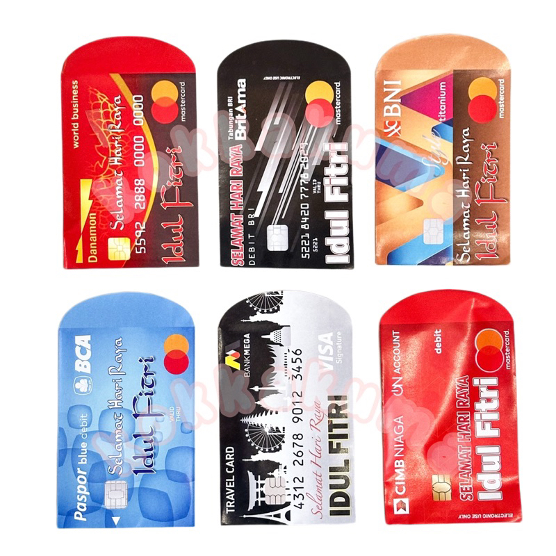 

( KKM ) READY Amplop Lebaran Angpao Idul Fitri Motif Kartu Bank Set isi 50 Lembar