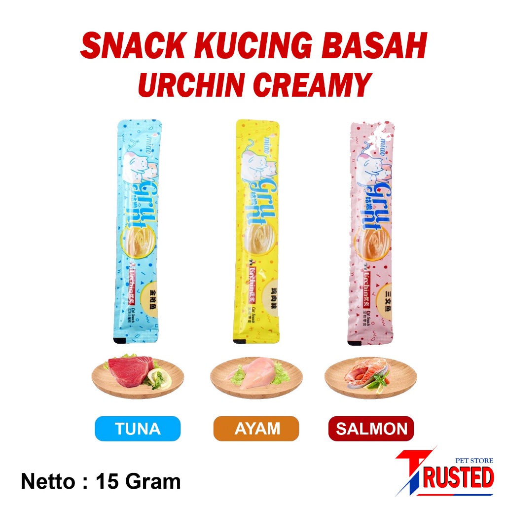 SNACK KUCING CREAMY MAKANAN KITTEN URCHIN CREAMY