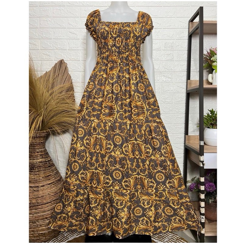 (Ld125)Daster Bali Mery Panjang Jumbo Kerut Panjang Rufle/Daster Kerut Dada Bali Rufle Panjang