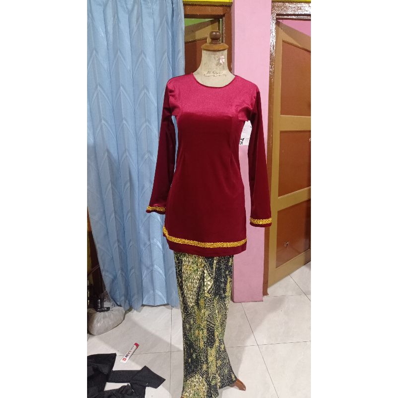 Baju Kurung panjang 75 Tempel Pita / Kurung Pendek / Kurung Bludru