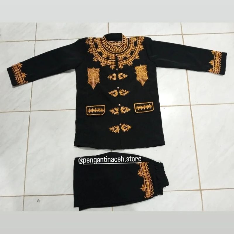 Baju Adat Aceh Anak Laki-laki/Pakaian Tradisional Aceh Anak Cowok/Baju Karnaval Adat Aceh