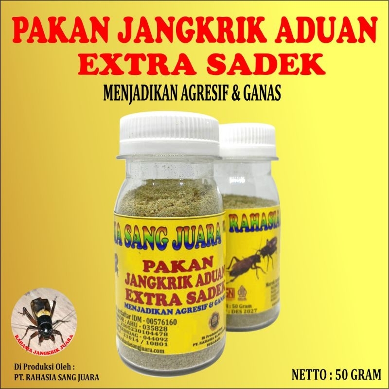 PAKAN JANGKRIK ADUAN EXTRA SADEK/PAKAN JANGRIK/AGRSIF&GANAS (50 gr)