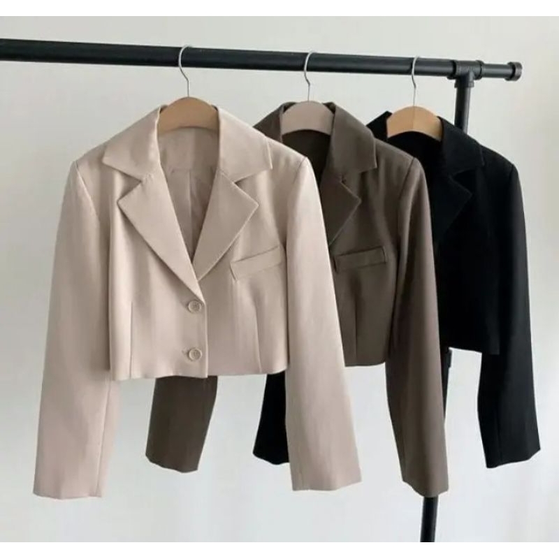 Jas Blazer Crop Casual/ blazer Wanita  Kekinian korea