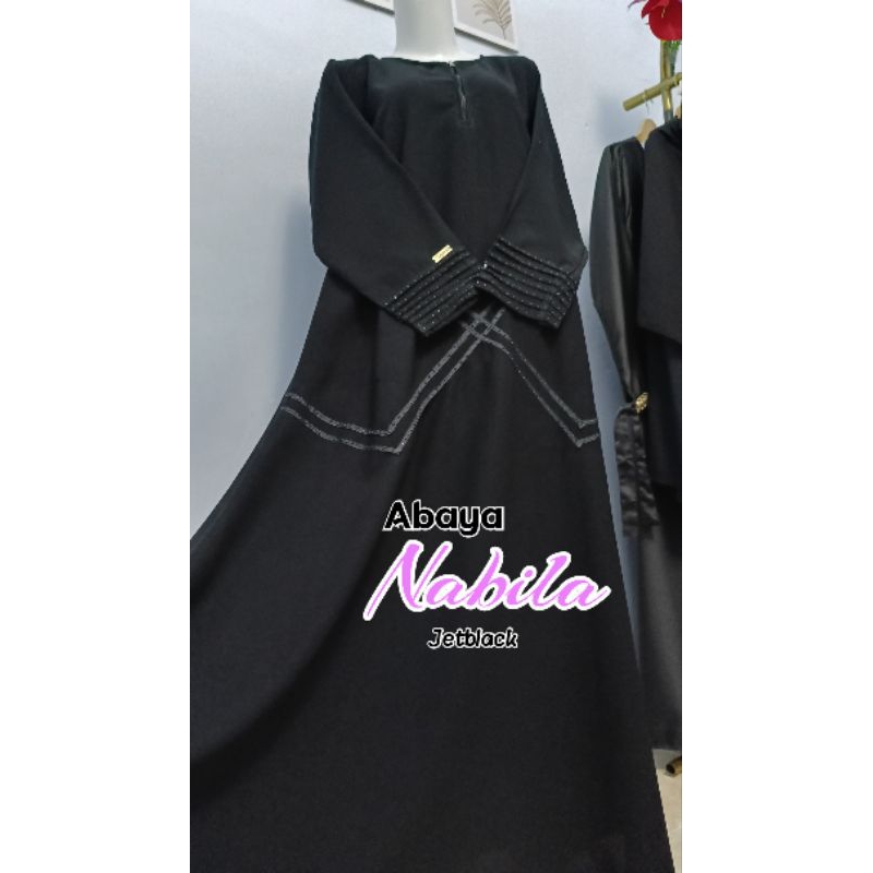 ABAYA NABILA / GAMIS HITAM TEMBORO