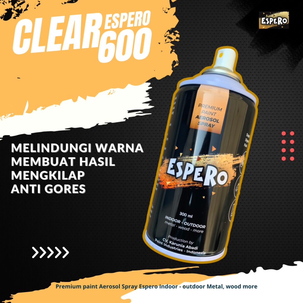 Cat Semprot espero Clear GLOSS 600/ pylox/pilok/Tahan Bensin