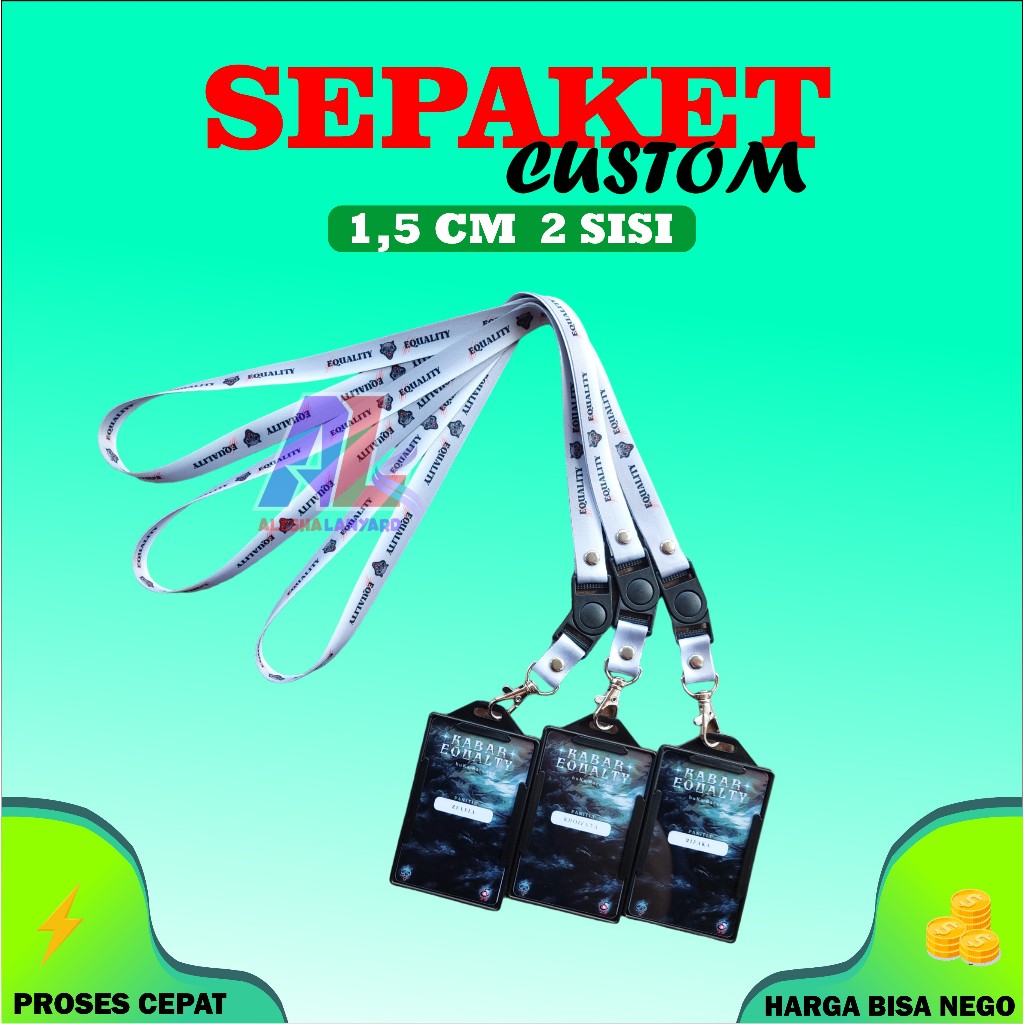 

SEPAKET IDCARD LANYARD 1,5CM 2SISI/TALI LANYARD IDCARD SATU PAKET/LANYARD IDCARD DAN CASE